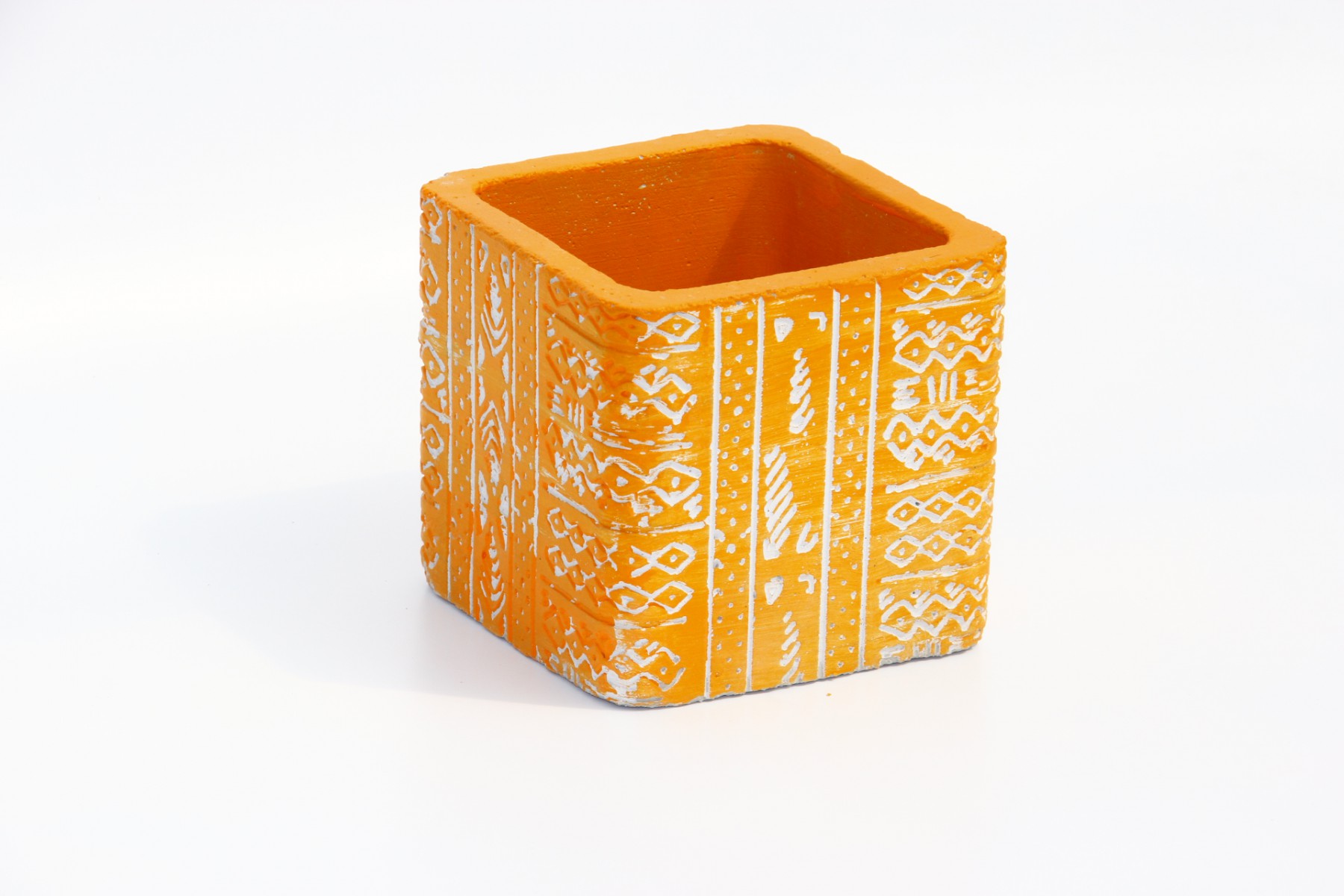 KAKTÜS SAKSISI - EL YAPIMI ARKAİK TURUNCU RENK