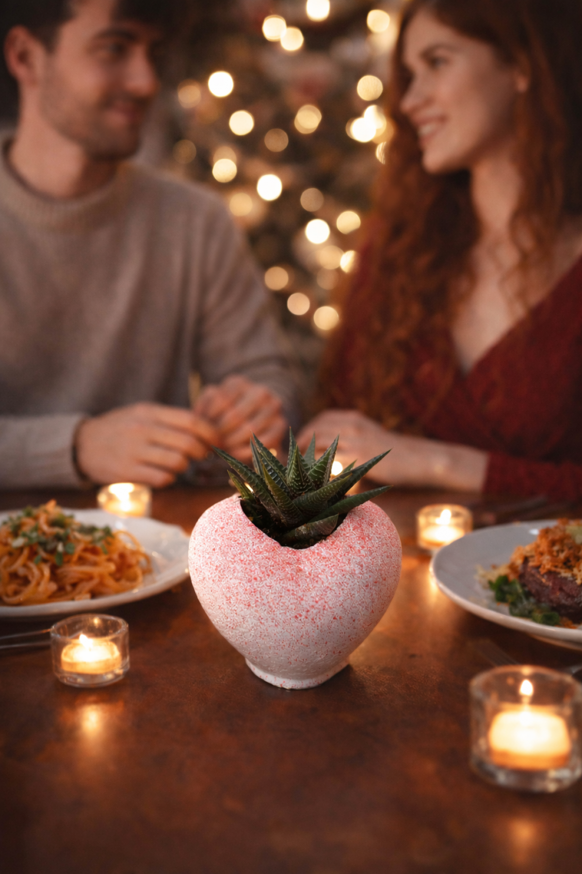 Kalp Saksıda Canlı Sukulent | Romantik Hediyelik