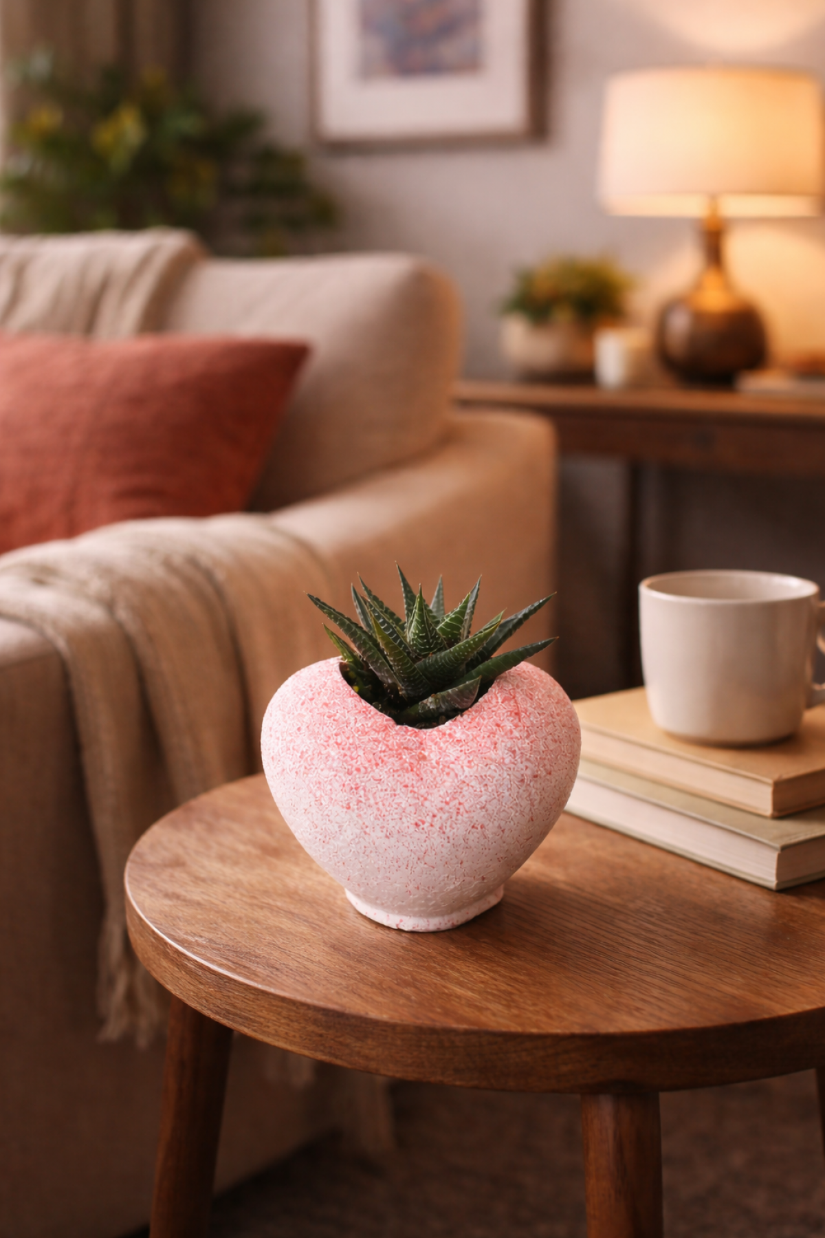 Kalp Saksıda Canlı Sukulent | Romantik Hediyelik