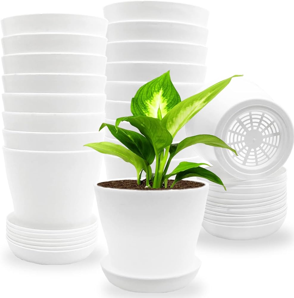 Klasik Salon Saksısı Tabaklı 3 Adet 18 lt Beyaz Klasik Salon Saksısı Tabaklı 3 Adet 18 lt Beyaz