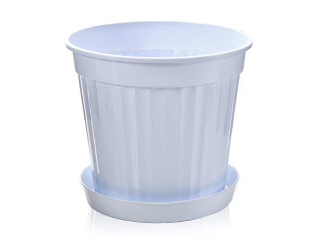 Klasik Salon Saksısı Tabaklı 8.5 lt Beyaz 3 Adet Klasik Salon Saksısı Tabaklı 8.5 lt Beyaz 3 Adet